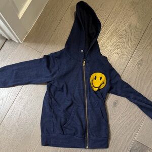 Aviator Nation Navy Hoodie with Yellow Smiley